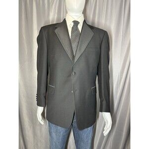 VTG Daniel Gray Men’s Black 100% Worsted Wool Tuxedo 43R Pants 35X30 Formal